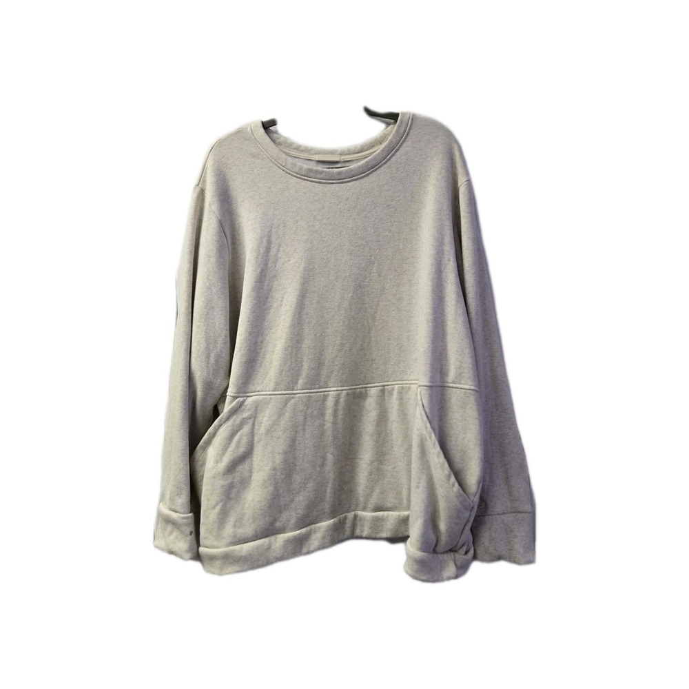 Cuddl duds Beige Sweatshirt Plus Size 3x Cozy Warm Soft Layer Heather Oatmeal